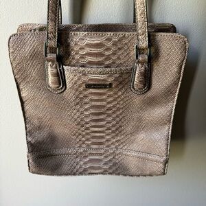 Liz Claiborne Snakeskin Double Handle Shoulder Bag